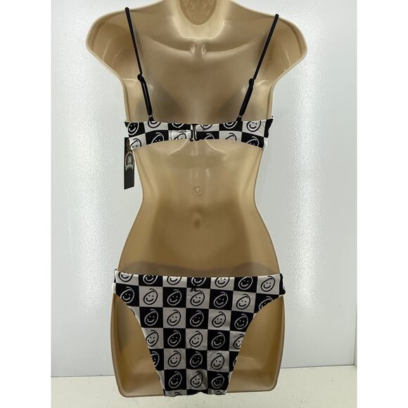 Hurley Women's Smiley Plaid Moderate Reversible Scoop Bikini Bottoms Small - Picture 4 of 4